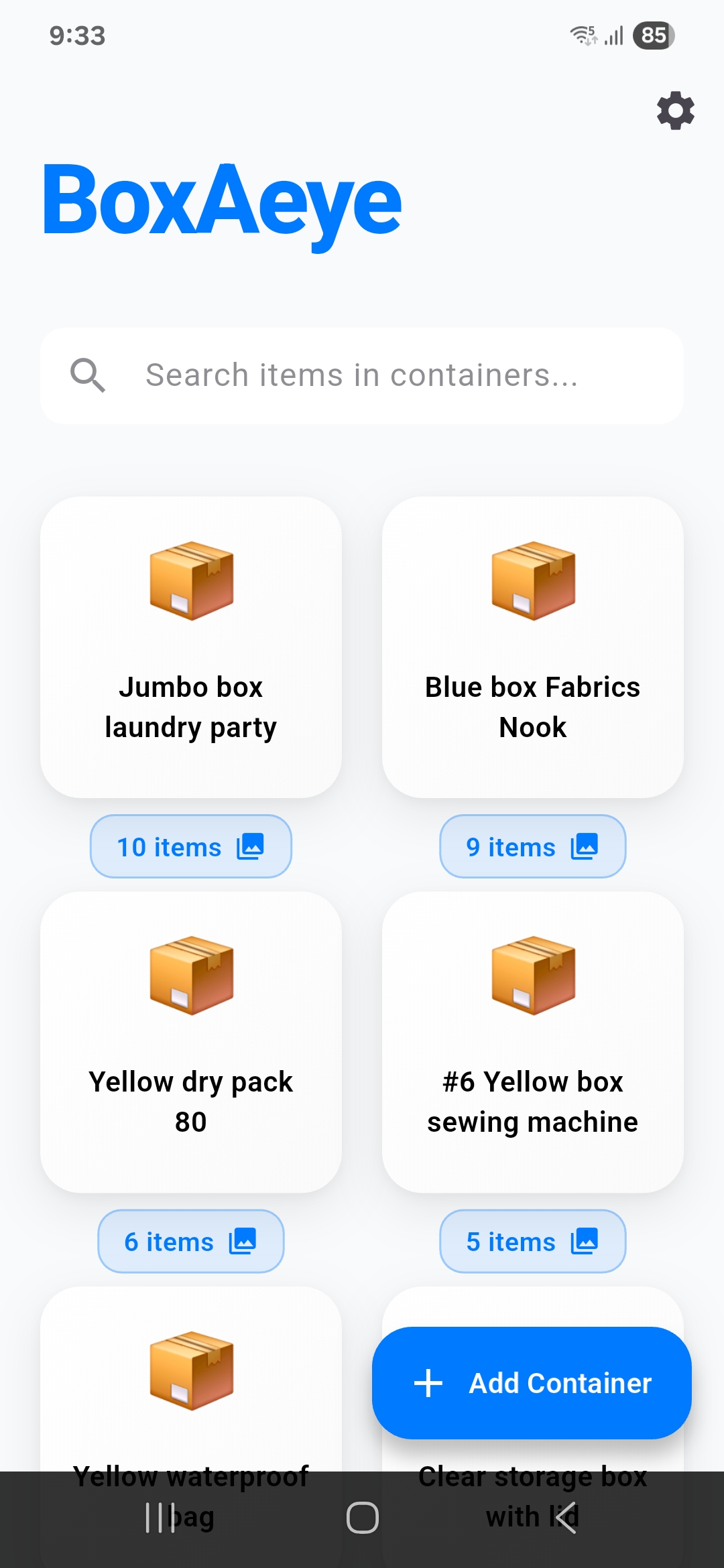 BoxAeye App Screenshot - Main Interface