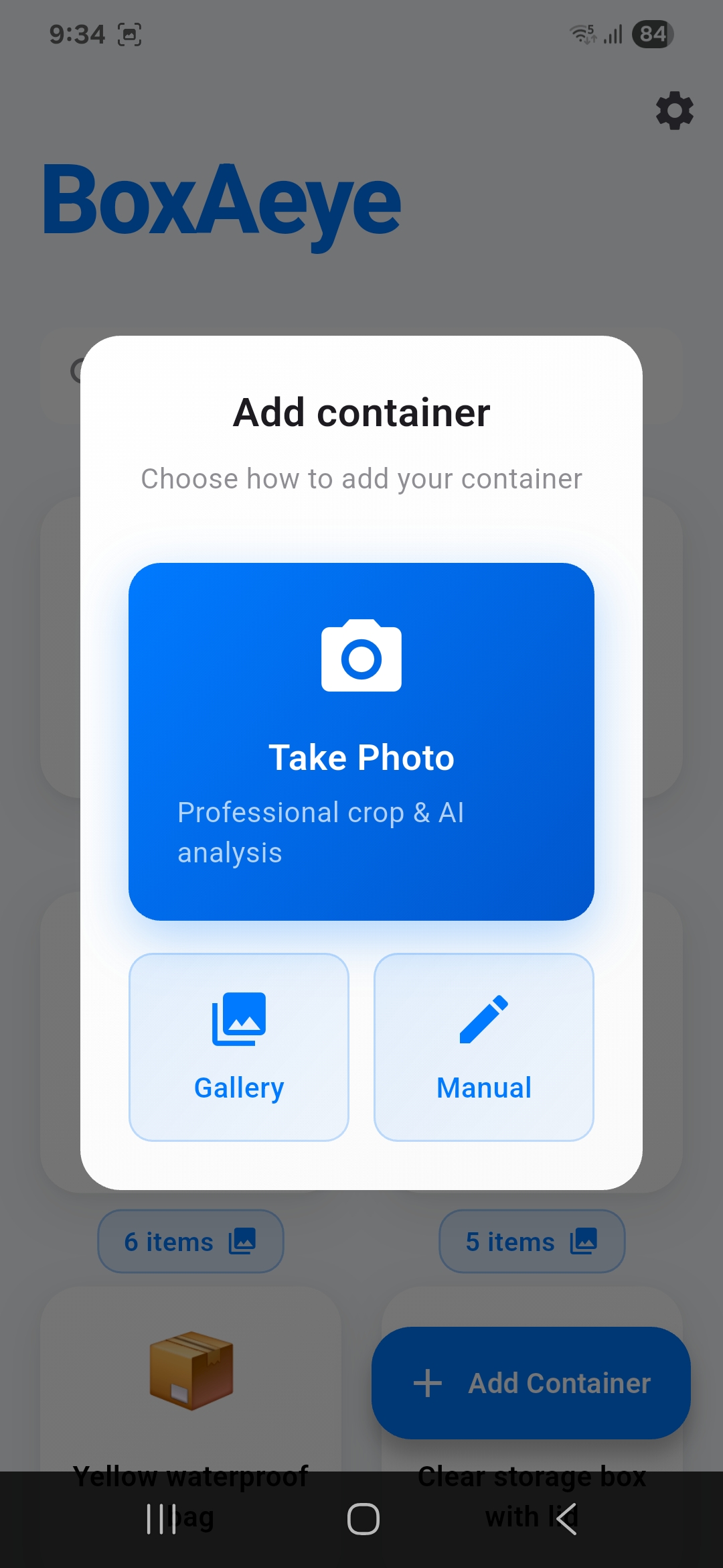 BoxAeye App Screenshot - Box Creation