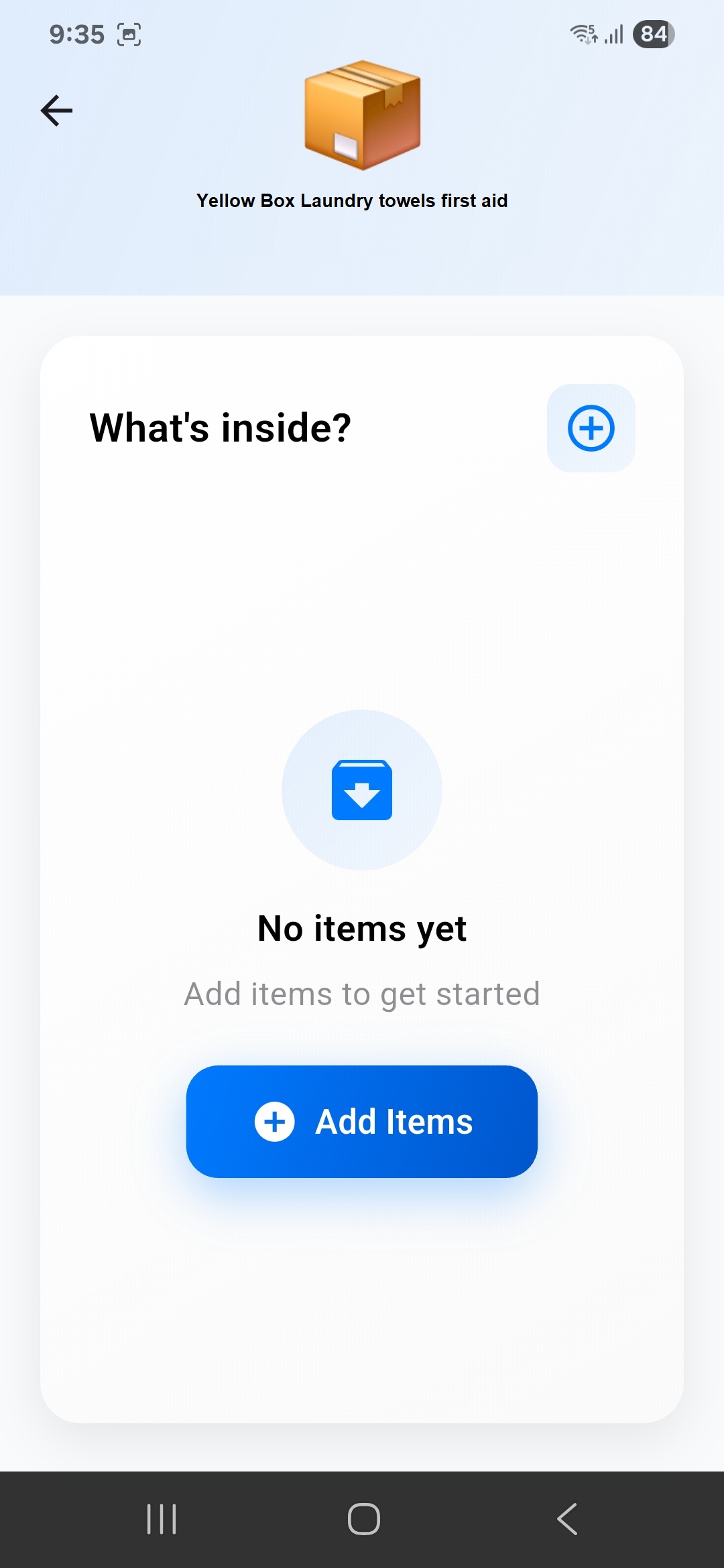 BoxAeye App Screenshot - Add Items