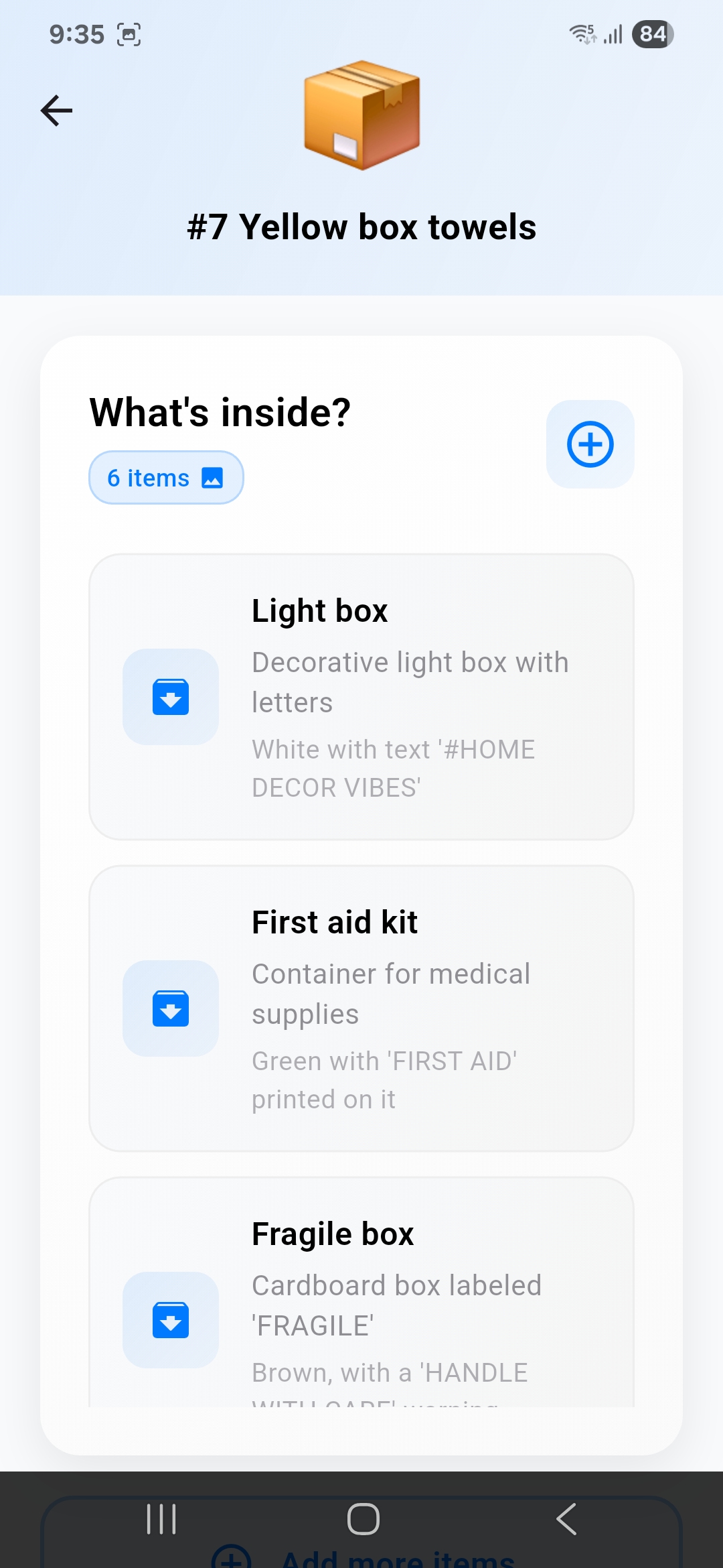 BoxAeye App Screenshot - Complete List